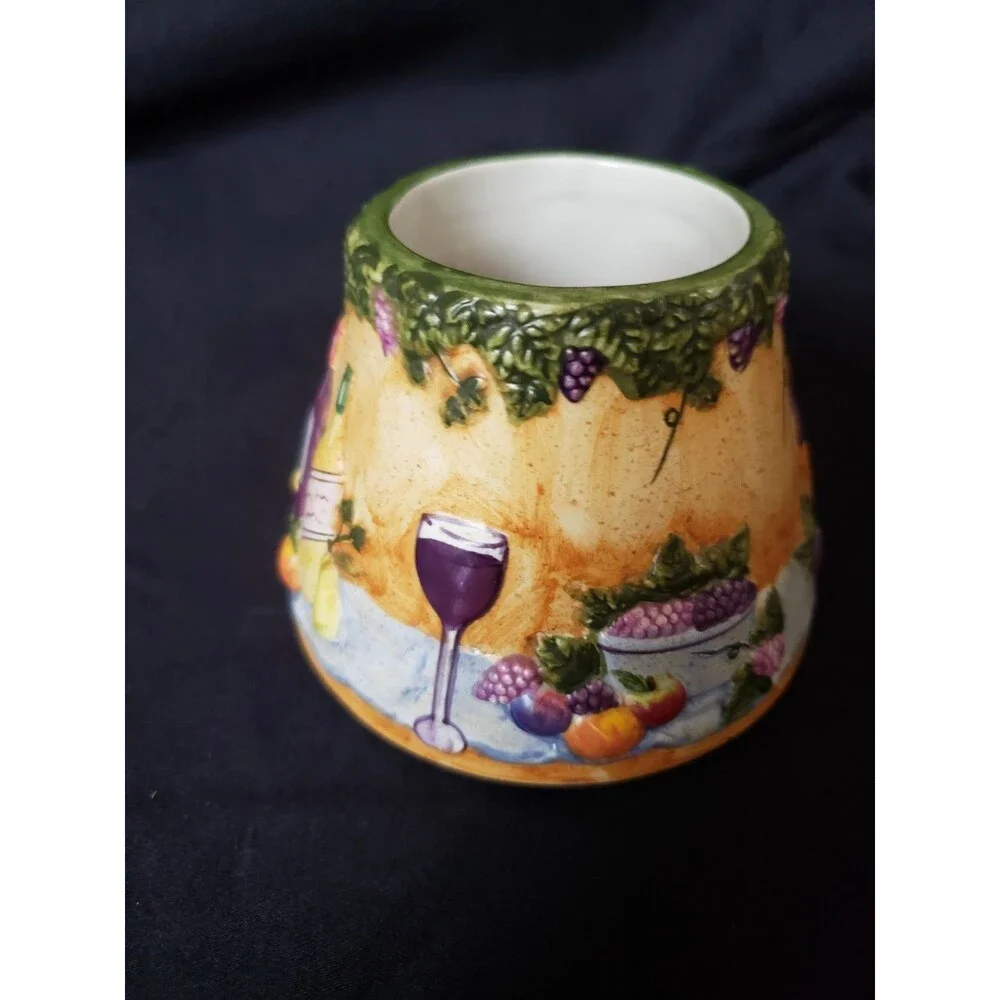 Yankee Candle Small  JAR CANDLE SHADE Wine, Fruit & Cheese Themed